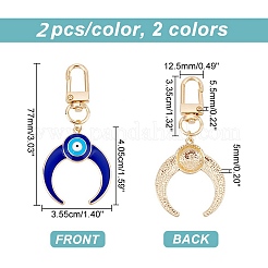4Pcs 2 Colors Alloy Enamel Turkish Evil Eye Pendant Decoration&nbsp;KEYC-AR0001-13