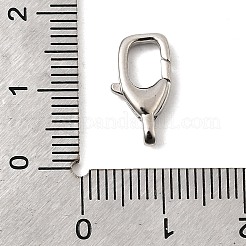 真鍮カニカン  長持ちメッキ  鉛フリー＆カドミウムフリー  ラックめっき  オーバル  プラチナ  15x8x3.5mm  穴：2x2.5mm&nbsp;KK-I364-03P