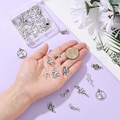40Pcs 8 Styles Tibetan Style Alloy Pendants&nbsp;FIND-YW0006-87AS