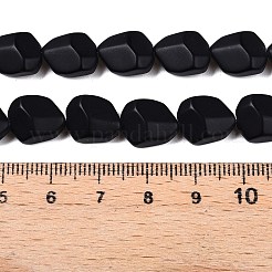 つや消しガラスビーズ連売り  天然石風  多面カット  ナゲット  ブラック  12x9.5x6.5mm  穴：0.9mm  約50個/連  23.23~23.62''（59~60センチメートル）&nbsp;GLAA-T023-30D