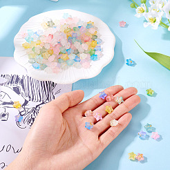 180色グラデーションカラー透明アクリルビーズ9個  金色の箔付き  スター  ミックスカラー  9x10x5mm  穴：1.6mm  約20PCS /カラー&nbsp;OACR-TA0003-40