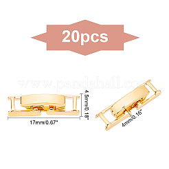 環境に優しい真鍮製時計バンド留め具20セット  長持ちメッキ  24KGP本金メッキ  17x4.5x4mm&nbsp;KK-DC0001-63