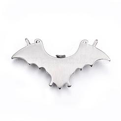316サージカルステンレスペンダント  バット  アンティークシルバー  24.5x46x5.5mm  穴：2mm&nbsp;STAS-H365-13