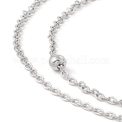 Non-Tarnish 304 Stainless Steel Double Chains Multi-strand Anklet for Women&nbsp;STAS-E001-26P