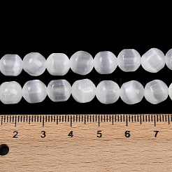 天然セレナイトビーズ連売り  ドラム  ホワイト  9x8mm  穴：0.9~1mm  約45個/連  15.35''（39センチメートル）&nbsp;G-F805-01
