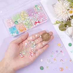 130g 10種類のプラスチックバブルビーズ  UVレジン封入パーツ  エポキシ樹脂ジュエリー作成用  ミックスカラー  2~10.5x2~10.5x0.2~4mm  13g /スタイル&nbsp;FIND-OC0004-04