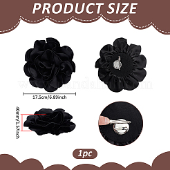 Flower Polyester Brooches&nbsp;JEWB-WH0001-47P-01