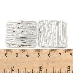 変色しない304ステンレススチールペンダント  スクエアチャーム  テクスチャ  ステンレス鋼色  27x28x3mm  穴：2mm&nbsp;STAS-P365-21P