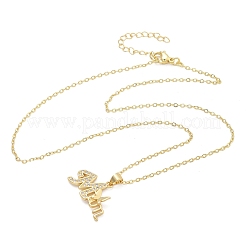 Mother's Day Brass Micro Pave Clear Cubic Zirconia Pendant Necklaces for Women&nbsp;LS-NJEW-Q021-01A-G