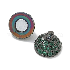 Rack Plating Round Brass Micro Pave Cubic Zirconia Magnetic Clasps&nbsp;KK-L224-070B