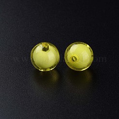透明なアクリルビーズ  二層ビーズ  ラウンド  シャンパンイエロー  11.5x11mm  穴：2mm  約520個/500g&nbsp;TACR-S152-16A-717