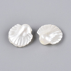 ABSプラスチックパール調ビーズ  シェル形状  乳白色  13.5~14x13x6mm  穴：1.8mm  約1315個/500g&nbsp;OACR-T028-90
