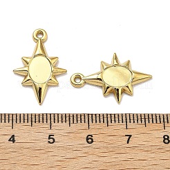 イオンプレーティング（IP）304ステンレススチールペンダントカボションセッティング  スター  18KGP本金メッキ  22x14.5x2.5mm  穴：1.2mm&nbsp;STAS-G347-16G