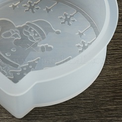 Diyのシリコーンキャンドル型  クリスマステーマの樹脂鋳造型  UVレジン用  エポキシ樹脂工芸品作り  ホワイト  78x77x26mm&nbsp;LS-DIY-A055-02A