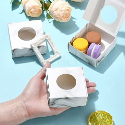1pc 長方形樹脂オープンバックベゼル  紙製キャンディーボックス17個付き  ホワイト  60x51~52x8mm&nbsp;DIY-CJ0002-31