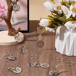 10Pcs 304 Stainless Steel Pendants & Kaychain Clasp&nbsp;STAS-SC0021-27B