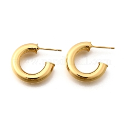 Brass Chunky C-shape Stud Earrings&nbsp;X-EJEW-G297-03C-G