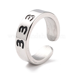 女性用ナンバーリング  304ステンレススチールエナメルカフ指輪  NUM。3  usサイズ6 3/4(17.1mm)&nbsp;RJEW-C016-01C-P