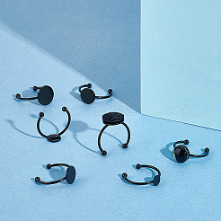 20Pcs 4 Size  304 Stainless Steel Open Cuff Ring Components&nbsp;RJEW-UN0002-61