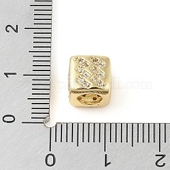 Brass Micro Pave Clear Cubic Zirconia European Beads&nbsp;KK-K368-01G-11