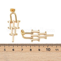 真鍮の三角形のタッセルスタッドピアス  18KGP本金メッキ  37x16mm&nbsp;EJEW-K309-17G