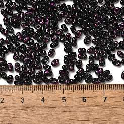 塗装ガラスシードビーズスプレー  ピーナッツ  蘭  4~5x2~2.5x2~2.5mm  穴：0.8~0.9mm  約8500個/ポンド&nbsp;SEED-F005-08A-01