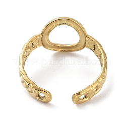 304ステンレススチールオープンカフリング  リング  18KGP本金メッキ  内径：18mm&nbsp;RJEW-L109-015G