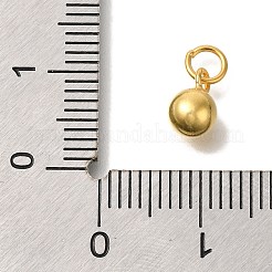 スターリングシルバーのラウンドチャーム925個  丸カン付き  ゴールドカラー  8x5mm  穴：3mm&nbsp;STER-G043-08B-G