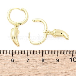 チリ真鍮フープピアス  ラックめっき  長持ちメッキ  鉛フリー＆カドミウムフリー  18KGP本金メッキ  28x10mm&nbsp;EJEW-Q015-17G