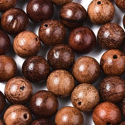 天然木のビーズ  ワックスをかけられた木製のビーズ  染色されていない  ラウンド  キャメル  8mm  穴：1.5mm&nbsp;X-WOOD-S666-8mm-01