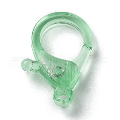 透明なプラスチック製のカニカン  薄緑  26x19x6mm  穴：2mm&nbsp;KY-H005-A05