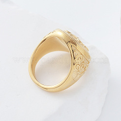 パンクな304ステンレススチール製メンズリング  アヤメ  ゴールドカラー  usサイズ7（17.3mm）&nbsp;UD1996-1