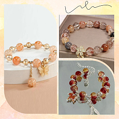 DIYダングルピアス作成キット  アクリルパールを含む  ガラスビーズ  シードビーズ  ジェムストーンチップビーズ  ccbプラスチックビーズフレーム  真鍮のピアスフック  ミックスカラー  8x7.5mm  穴：2mm  25pc&nbsp;DIY-SP0002-61