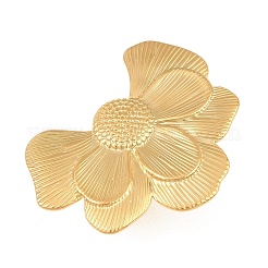 女性用304ステンレススチール指輪  花  ゴールドカラー  花：33x43mm  内径：17mm&nbsp;SA-CBA10D4-03G