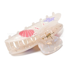 女性用 女の子用 アクリル 爪 ヘアクリップ  ヒトデと貝殻の形  鉄パーツ  カラフル  100x45x45mm&nbsp;PHAR-I011-02
