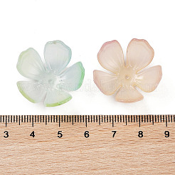 不透明アクリルキャップ  花  ミックスカラー  25x25x12mm  穴：1.8mm&nbsp;MACR-K358-34B