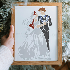1 Set Wedding Theme PET Hollow Out Drawing Painting Stencils&nbsp;DIY-MA0004-94