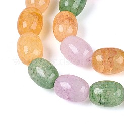 焼き絵の具、ひび割れガラスビーズ、糸  バレル  プラム  13~14x10~10.5mm  穴：1.2~1.5mm  約54~60個/連  29.53~32.28インチ（75~82cm）&nbsp;DGLA-N019-01A-03