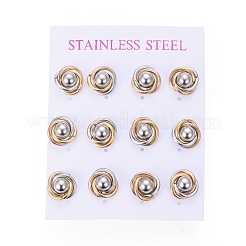 304 Stainless Steel Stud Earrings&nbsp;EJEW-L241-01MC