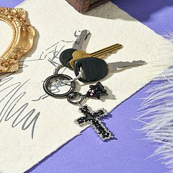 ハロウィン合金エナメルペンダント装飾  十字架と幽霊  ブラック  8.5cm&nbsp;KEYC-YW00056