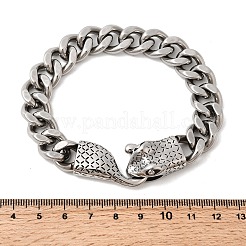 304 Stainless Steel Cuban Link Chains Bracelets for Unisex&nbsp;BJEW-A092-03P
