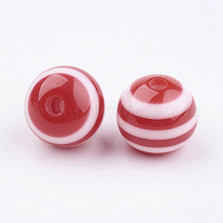 Round Striped Resin Beads&nbsp;X-RESI-R158-8mm-03
