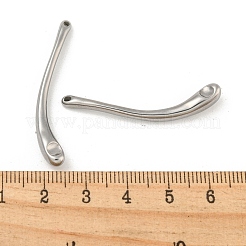 変色しない304ステンレススチールペンダント  バーチャーム  ステンレス鋼色  25~39x4.5~11x4~4.5mm  穴：1~1.2mm  2個/セット&nbsp;STAS-N103-150P