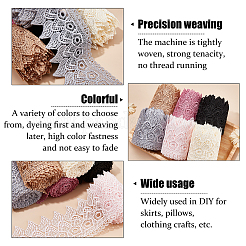 18ヤード 6色刺繍レーストリムリボン  縫製工芸用  ミックスカラー  3-1/2インチ（90mm）  3ヤード/カラー&nbsp;OCOR-BC0001-57