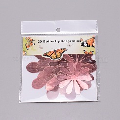 塩ビの花の壁のステッカー  接着剤ステッカー付き  家の装飾のための  ピンク  6~12x0.2mmと101x72mm&nbsp;DIY-TAC0008-53C