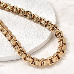 7MM 304 Stainless Steel Textured Box Chain Necklaces&nbsp;NJEW-P358-01G