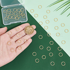真鍮製フレームコネクター  長持ちメッキ  24KGP本金メッキ  リング  10x1mm  内径：8mm  50pc&nbsp;KK-UN0002-96A
