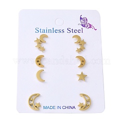 304 Stainless Steel Earring Sets&nbsp;EJEW-S248-05C-G