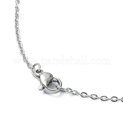 Natural Rose Quartz Nugget Pendant Necklace with 304 Stainless Steel Chains&nbsp;NJEW-JN04385-03