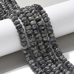 Faceted Natural Labradorite Rondelle Beads Strands&nbsp;G-K090-02